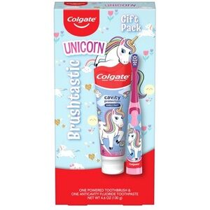 Colgate kids unicorn toothbrush and toothpaste gift set